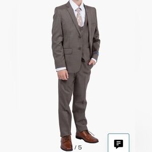 Perry Ellis Kids Tan (cocoa)Three Piece Suit Set